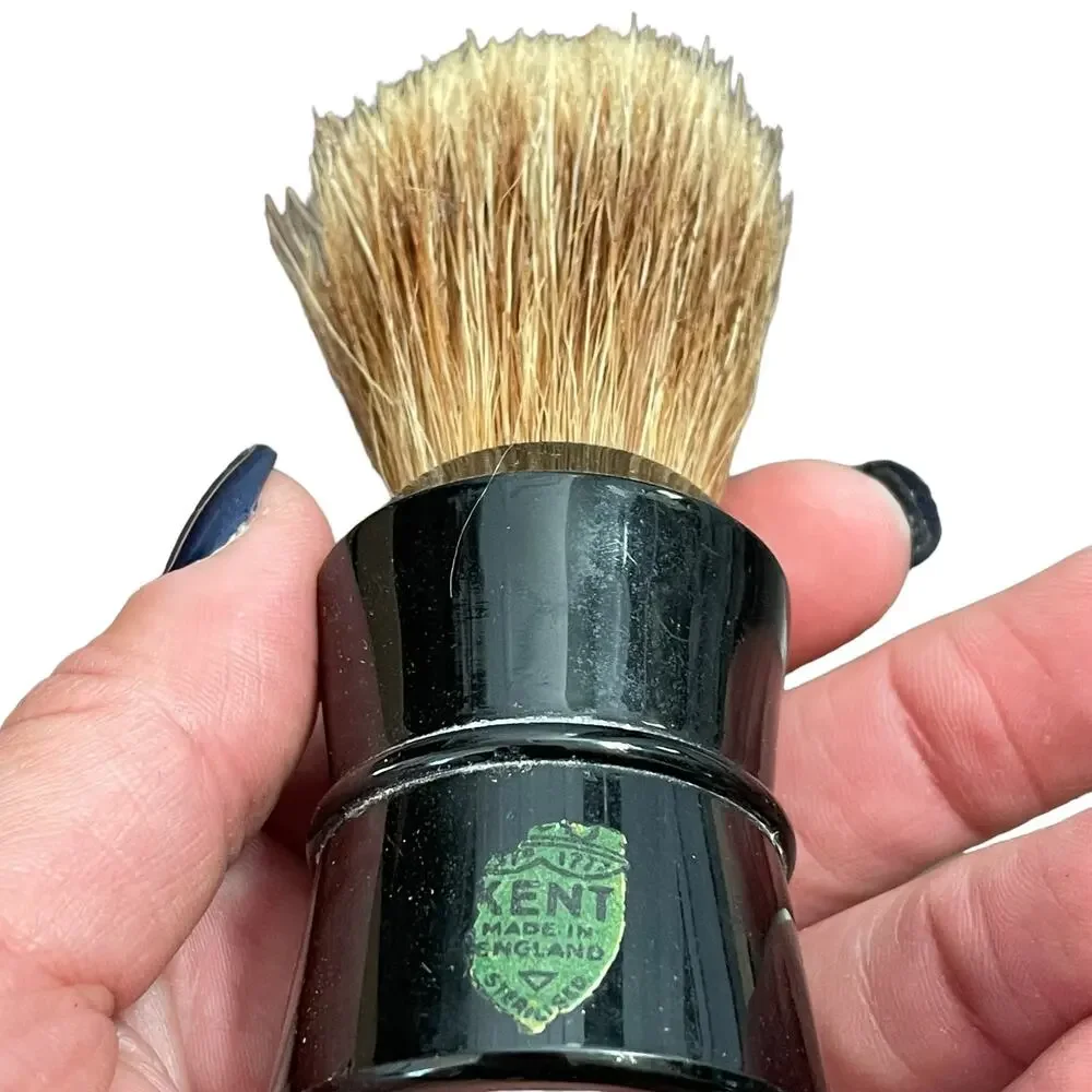 Vintage Shaving Brush Kent Badger & Bristles England Antique? GB Rounded READ